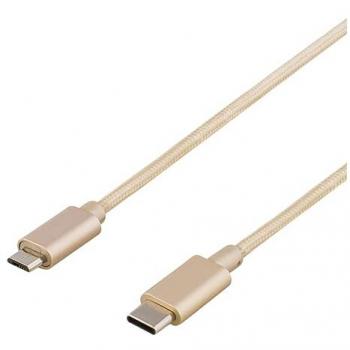 Cavo USB 2.0 Deltaco Prime 1m Tipo C a Micro-B