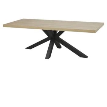 Plateau 230 cm, finition chêne français – base étoile noire