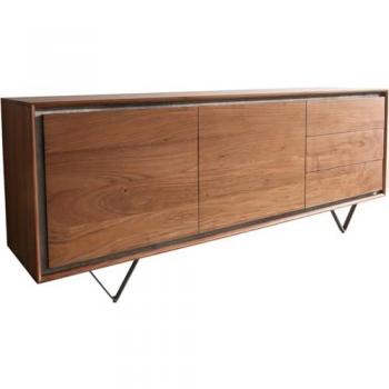Buffet 175 cm Stonegrace en acacia marron avec 2 portes et 3 tiroirs