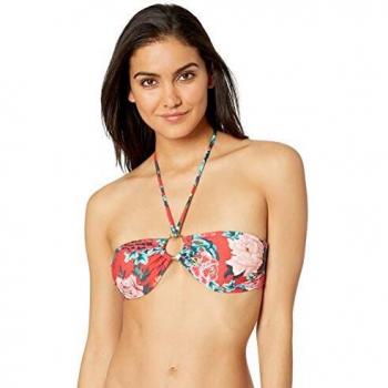 Bikini stringa bandaau a fascia – Rosso fiore giapponese, taglia media