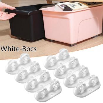 Cajas de almacenamiento de poleas adhesivas con ruedas silenciosas para herramientas y muebles, 8 piezas