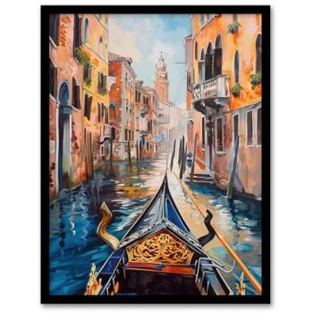 Gondola Ride in Venice – A4 Oil Painting with Frame