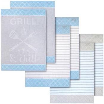 Dyckhoff Geschirrtuch 3er Set 'Grill & Chill' 50 x 70 cm