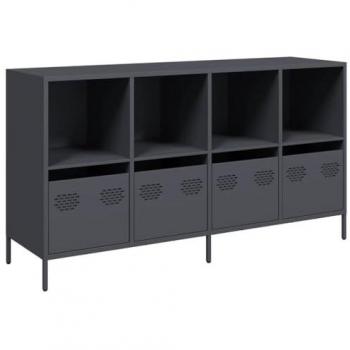 Credenza Modulari Antracite 135×39×73,5 cm – Acciaio a Temperatura Bassa