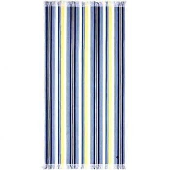 ESSENZA Marc O'Polo Eno Serviette de hammam 100 % coton teint bleu 100 x 180 cm