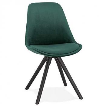Chaise Marty en Velours Vintage 84cm Vert & Noir