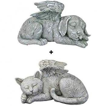 Statue de chien en résine avec des ailes d'ange