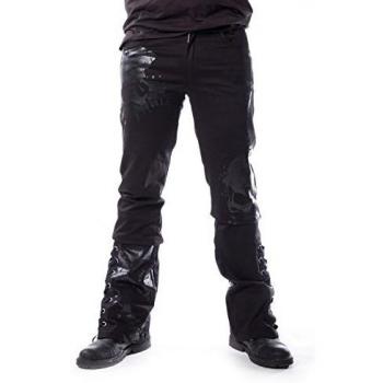 Vixxsin Black Gothic Boot Cut Trousers for Men