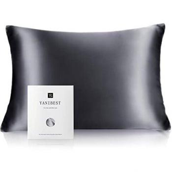YANIBEST 1 Pack of 100% Pure Mulberry Silk Pillowcase, 22 Momme, 600 Thread Count, Hidden Zipper, for Hair and Skin