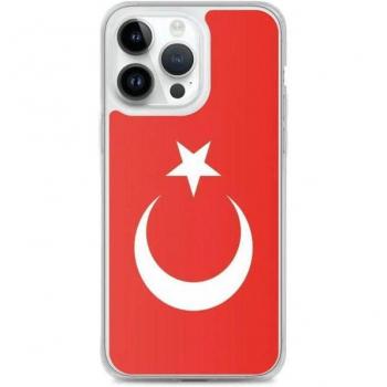 Flexible Turkey Flag Protective Shell – iPhone 14 Pro Max, Multicolor, Upright