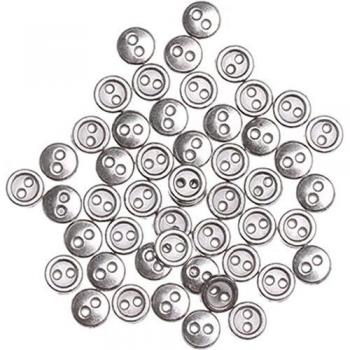 50Pcs Handmade Mini Metal Buttons for Sewing and Scrapbooking