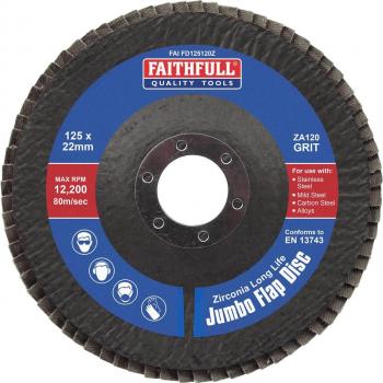 Faithfull Zirconia Abrasive Jumbo Flap Disc ZA120