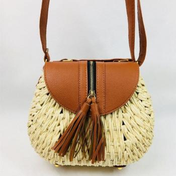Woven Rattan Shoulder Bag for Women