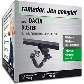 Attelage rotule Dacia Duster démontable + faisceau 7 broches