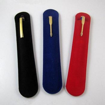Sac à stylos en daim noir