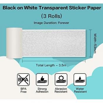 Phomemo Mini Printer Colorful Thermal Sticker Paper Roll 50mm