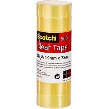 Scotch Ruban Adhésif Transparent 8 Rouleaux 19mmx33m
