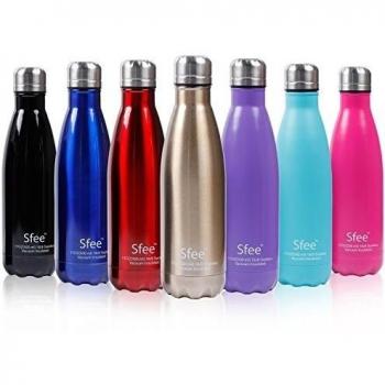 Botella de agua de acero inoxidable con diseño a prueba de fugas 17 oz