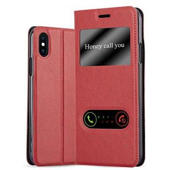 Coque pour Apple iPhone X / XS en ROUGE SAFRAN Étui avec fonction de support