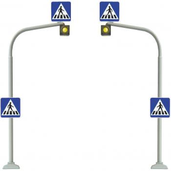 Busch 5916 H0 2er Set Ampeln mit Zebrastreifen
