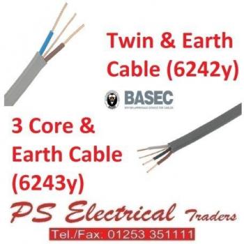 6242Y Twin & Earth Cable, 6 mm – 5 m Length