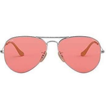 Ray-Ban Aviator Larger Metal Sunglasses RB3025 9065/V7 55 Silver Pink