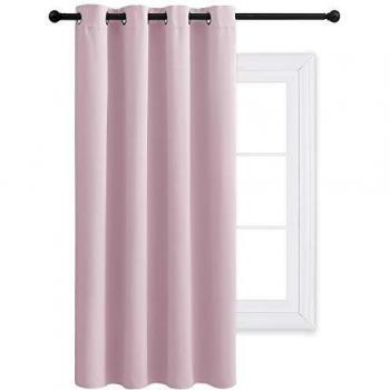 PONY DANCE Patterned Room Darkening Curtain for Nursery, Light Pink, 1 Piece, 52 x 63