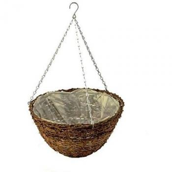 12‑Inch Rattan Outdoor Planter Hang