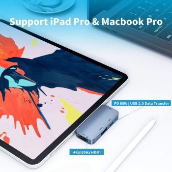 Type C Hub Adapter voor iPad Pro met 4K HDMI en Hoofdtelefoonuitgang