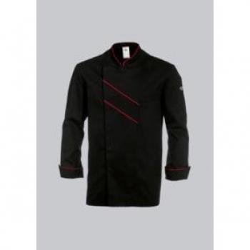 Veste Professionnelle Cuisinier Noir/Rouge
