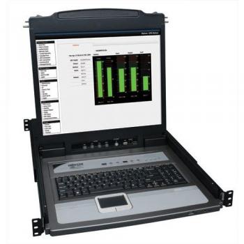 Tripp Lite 8-Port KVM Switch (B020-U08-19KTAA) with 19 LCD Monitor and PS2/USB Interface, TAA Compliant, 1U Rackmount