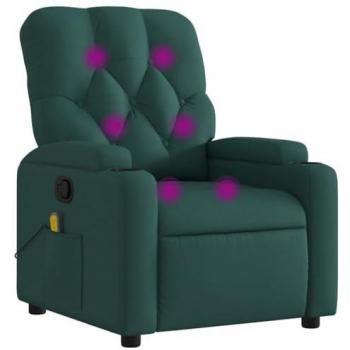 Sillón de masaje reclinable de tela negro