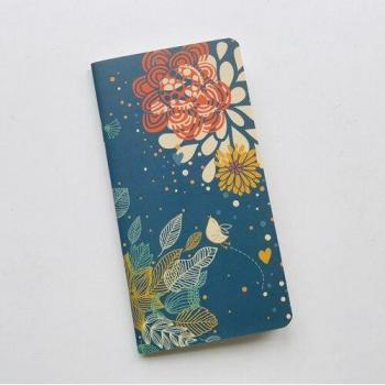 Kraft‑Kreativ‑Notizbuch 24 Blatt – Romantische Blumen &