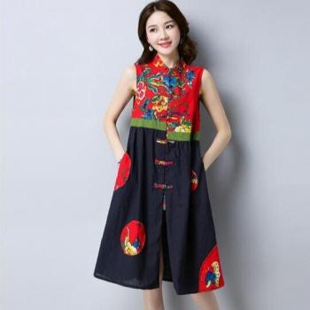 Robes Qipao Femmes – Couture traditionnelle, coton-lin, imprimé