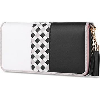 Jocose Moose RFID‑Geldbörse für Damen – 12 Kartenfächer, Münzfach & Quaste-Anhänger