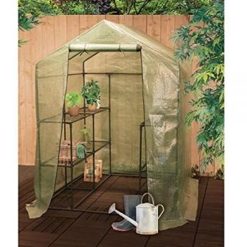 Begehbares Treibhaus aus Folie 143 x 143 x 195 cm – kompakt & lichtdurchlässig