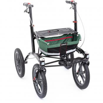 Walker 14er Rollator mit Rädern M/L grün/schwarz/rot