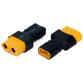 Transformador de puertos LiPo XT60 a XT30 (macho‑hembra)