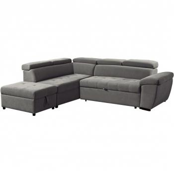 Canapé Valderas 2-en-1 Angle Gauche Gris Tissu Texturé