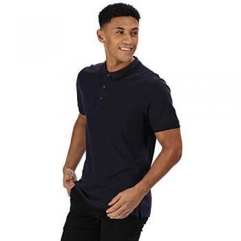 Regatta Talcott II Coolweave Herren‑Poloshirt – XXL Schwarz, 3‑Knopf, Piqué-Textur, hochgeschnitten