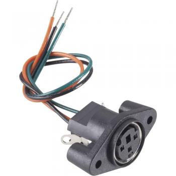 BKL 0204027 Mini DIN Connector, 6-Pin, Vertical, Black