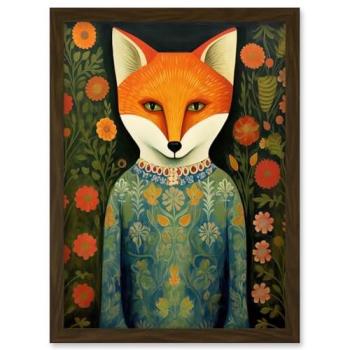 A4 Fox Flair Floral Frock Artwork