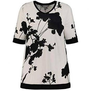 Ulla Popken Women's Big-Size T-Shirt Weiß 54/56 – 747220 (Alter 20–54+)