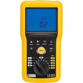 Chauvin Arnoux C.A 6524 Digital Insulation and Continuity Tester, Up to 200 GΩ, 1000V