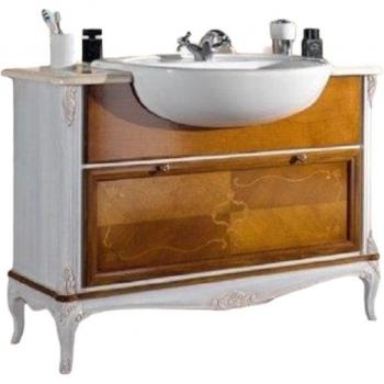 Mobile Bagno in Legno Provenzale con Lavabo e Marmo 111x61x85
