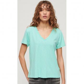 V-Hals T-Shirt voor Dames – Superdry met Embroidery & Flame Effect