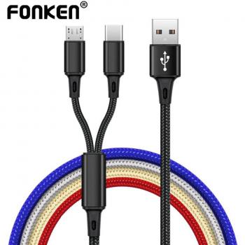 FONKEN Câble Convertible Micro USB / Type‑C – Ligne Séparée