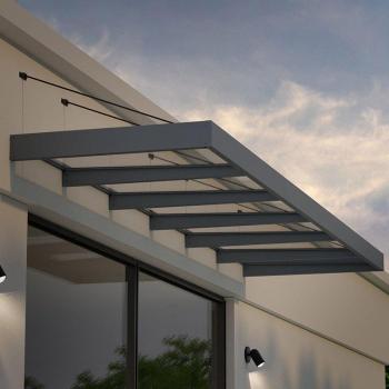 Palram Canopia Sophia XL 6000 Grey Clear Entrance Canopy (5.65m x 1.4m)