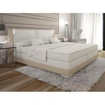 Kunstleder‑LED‑Boxspringbett VENTE-UNIQUE 160 x
