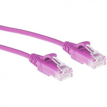 ACT Rosa 3m LSZH U/UTP CAT6 Slimline Patchkabel snagless mit RJ45 Steckern